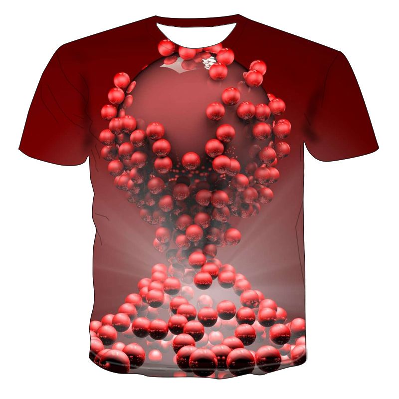 3d Tredimensionel T-shirt Med Kuglestabletryk