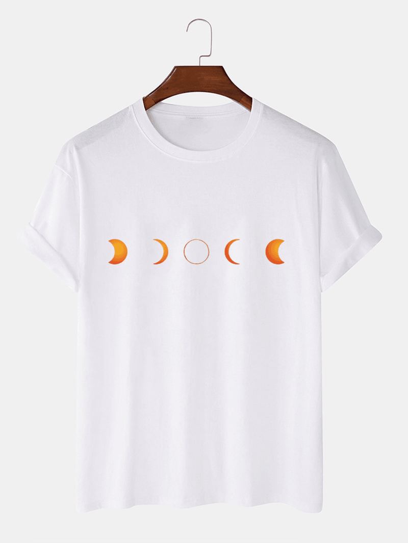 Bomuld Designer Lunar Eclipse Med Tryk Åndbare Kortærmede T-shirts