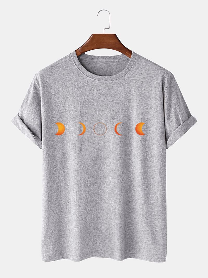 Bomuld Designer Lunar Eclipse Med Tryk Åndbare Kortærmede T-shirts