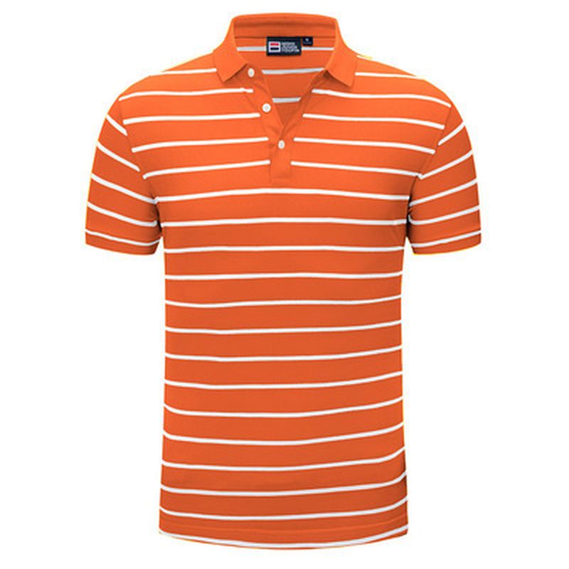 Casual Polo Skjorte Stribet Revers Kortærmet T-shirt