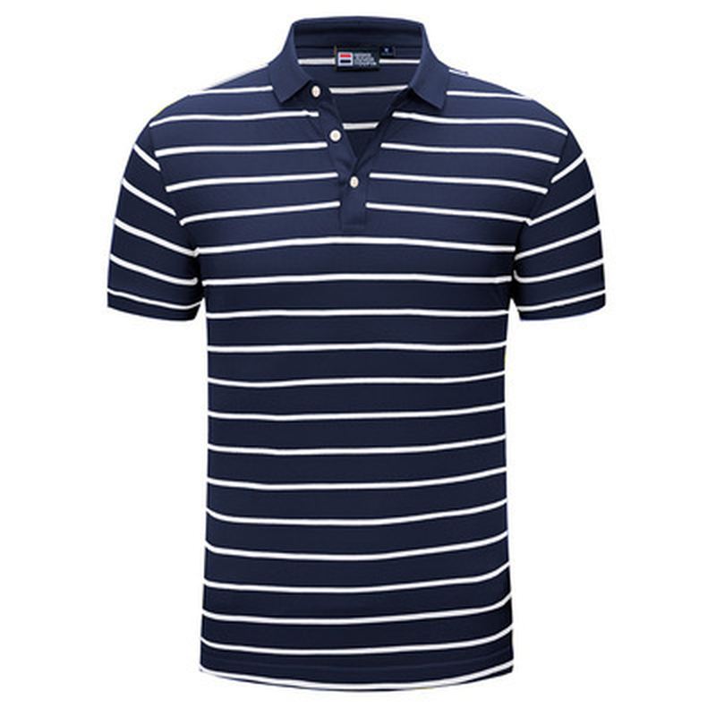 Casual Polo Skjorte Stribet Revers Kortærmet T-shirt