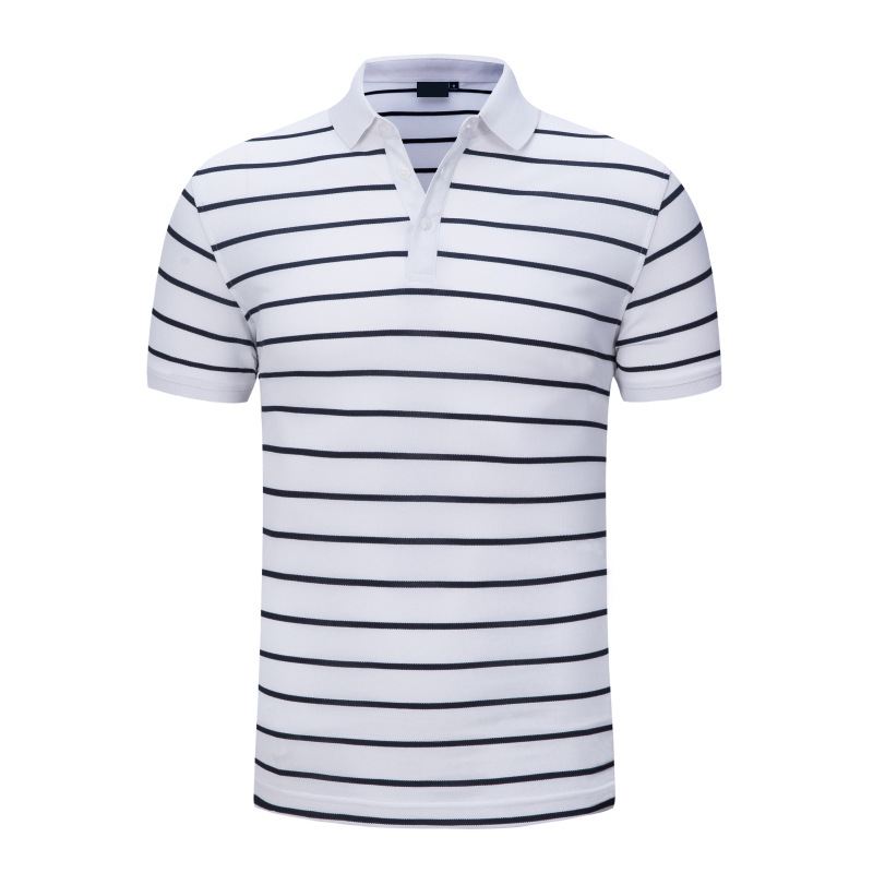 Casual Polo Skjorte Stribet Revers Kortærmet T-shirt