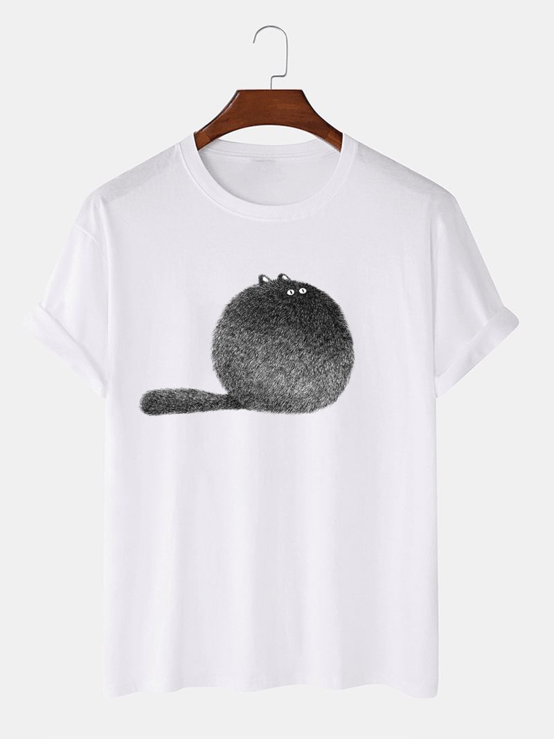 Herre 100% Bomuld Animal Med Tryk Rund Hals Kortærmede T-shirts