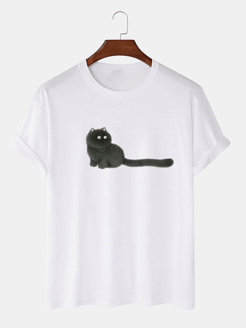 Herre 100% Bomuld Animal Med Tryk Rund Hals Kortærmede T-shirts