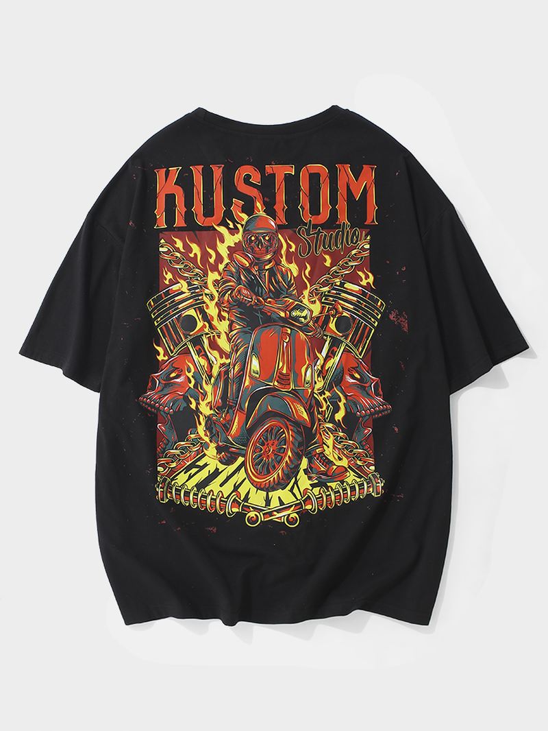 Herre 100% Bomuld Ghost Rider Med Tryk Rund Hals Kortærmet T-shirt