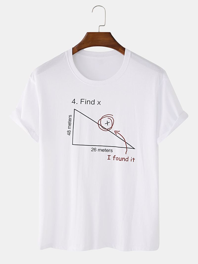 Herre 100% Bomuld Matematik Geometri Med Tryk Kortærmede T-shirts