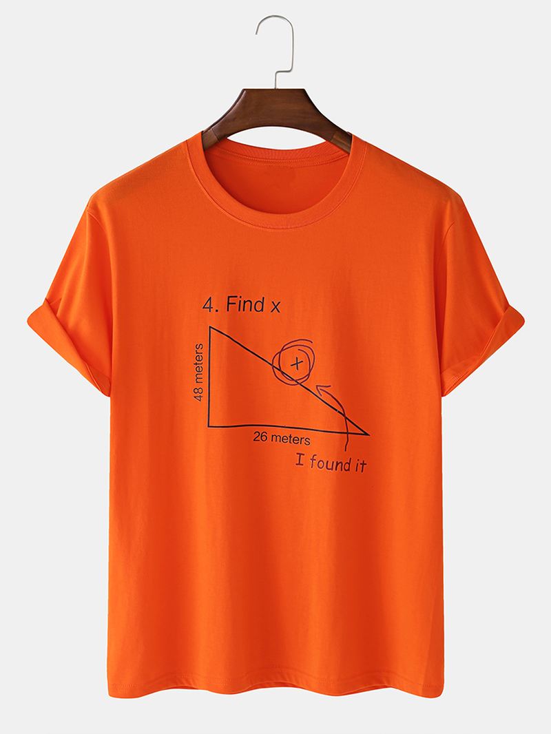 Herre 100% Bomuld Matematik Geometri Med Tryk Kortærmede T-shirts