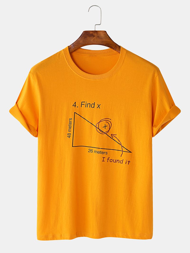 Herre 100% Bomuld Matematik Geometri Med Tryk Kortærmede T-shirts