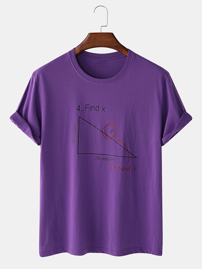 Herre 100% Bomuld Matematik Geometri Med Tryk Kortærmede T-shirts