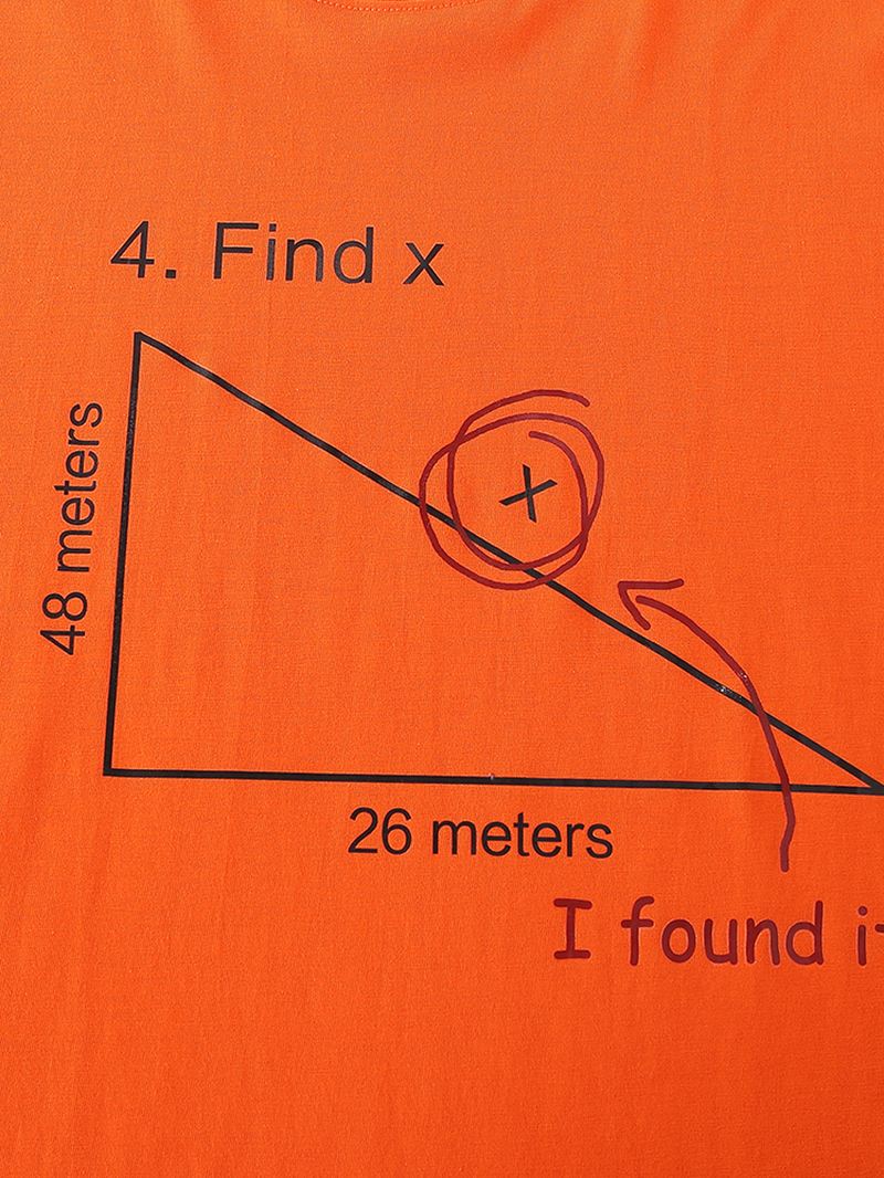 Herre 100% Bomuld Matematik Geometri Med Tryk Kortærmede T-shirts