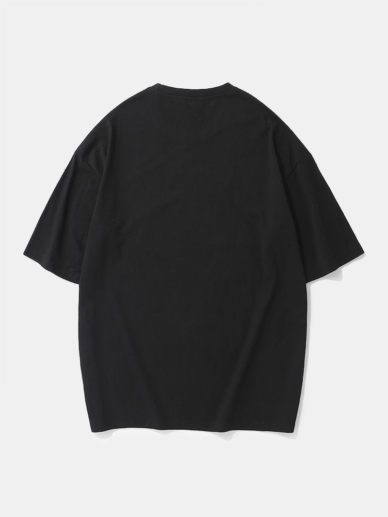 Herre 100% Bomuld Rose Med Tryk Rund Hals Kortærmet T-shirt