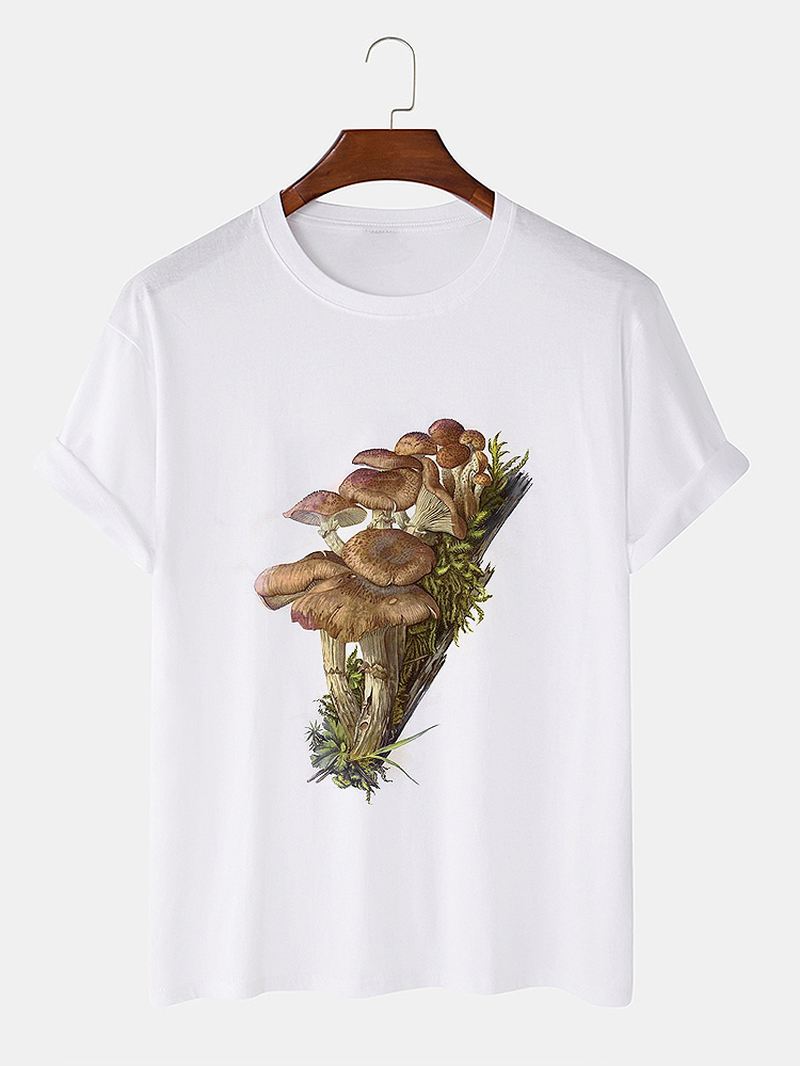 Herre 100% Bomuldssvamp Grafisk Tryk Løs Afslappet T-shirt