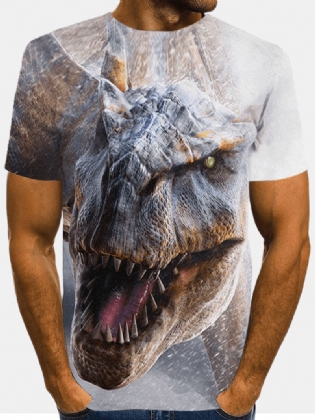 Herre All Over 3d Monster Med Tryk O-hals Afslappede Kortærmede T-shirts