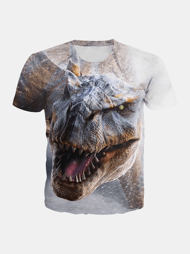 Herre All Over 3d Monster Med Tryk O-hals Afslappede Kortærmede T-shirts