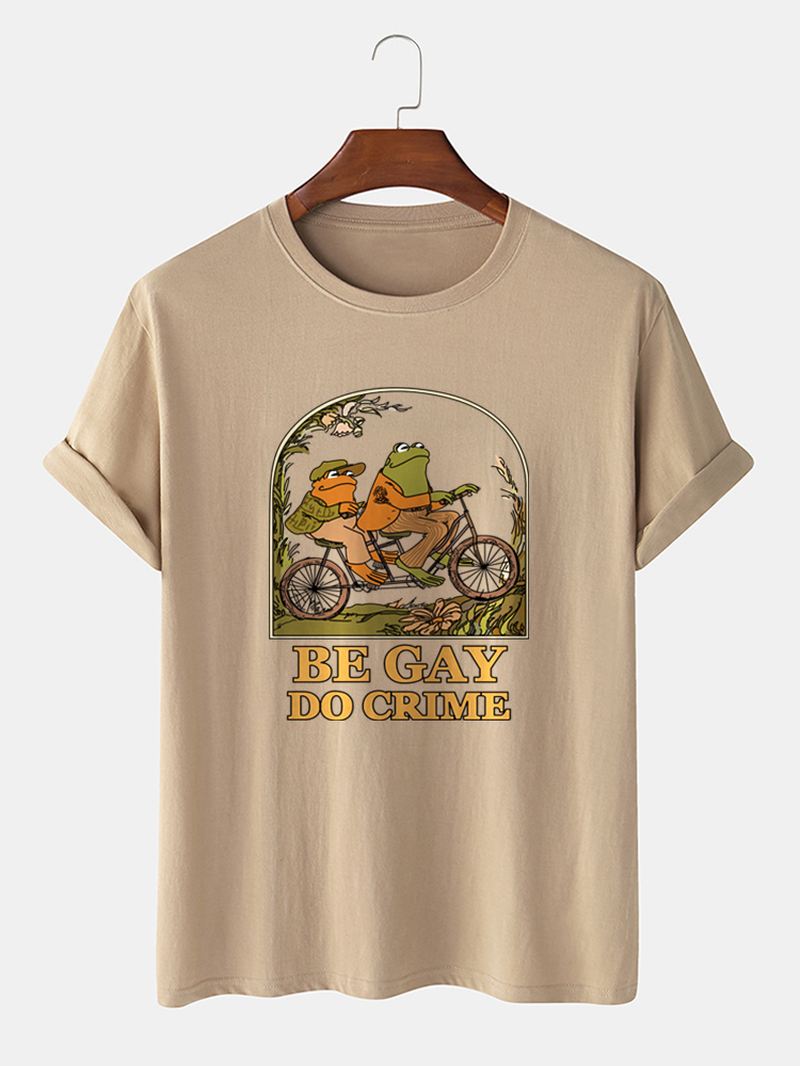 Herre Casual Cotton Frog Tegneserie Kortærmede T-shirts