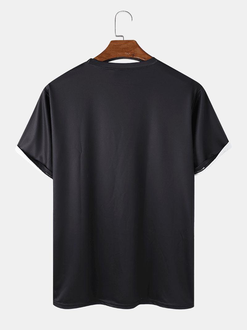 Herre Casual Face Line Grafik T-shirts