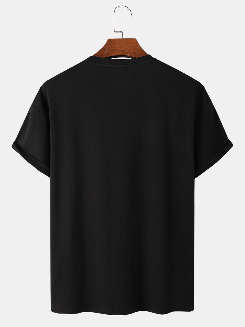 Herre Farverige Geo Med Tryk Patched Pocket Loose T-shirts