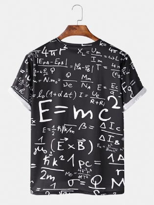 Herre Funny Doodle Math Formulas Med Tryk Casual Sorte Kortærmede T-shirts