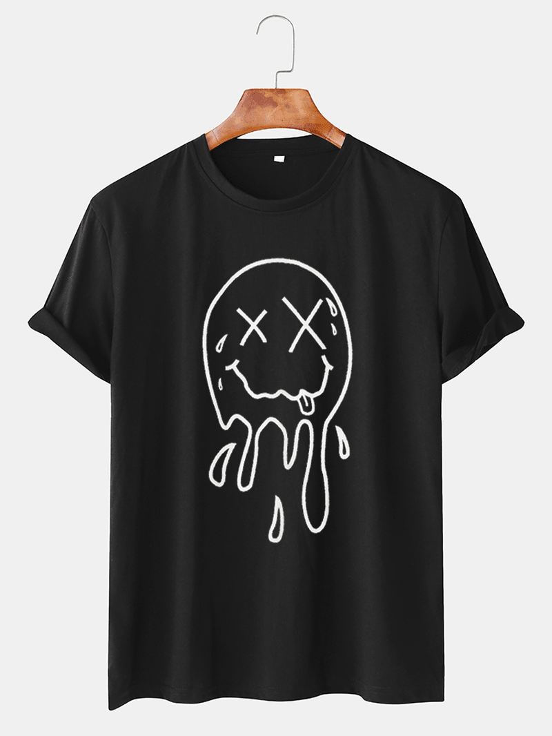 Herre Funny Tegneserie Ghost Trykt Løs Rund Hals Løs Kortærmede T-shirts