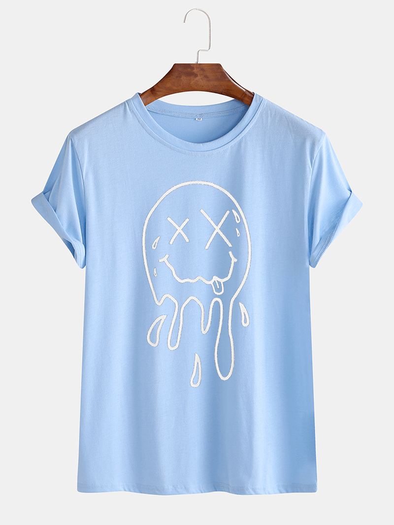 Herre Funny Tegneserie Ghost Trykt Løs Rund Hals Løs Kortærmede T-shirts