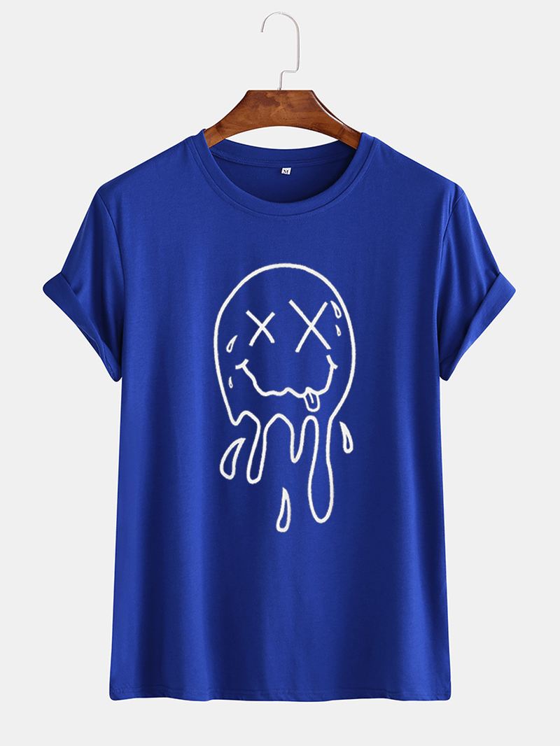 Herre Funny Tegneserie Ghost Trykt Løs Rund Hals Løs Kortærmede T-shirts