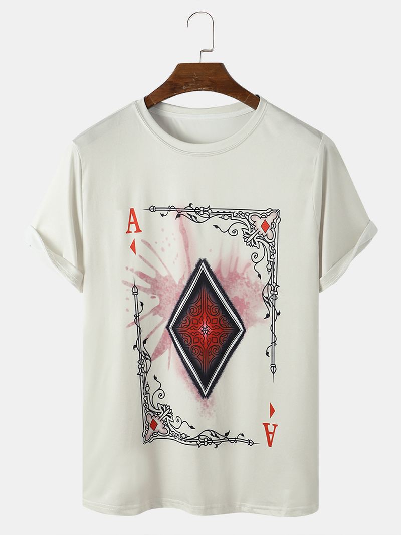 Herre Poker Element Grafisk Rundhalset Casual Kortærmede T-shirts