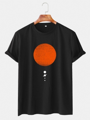 Herre Sun & Planet Grafisk Trykte Daglige Afslappede Kortærmede T-shirts