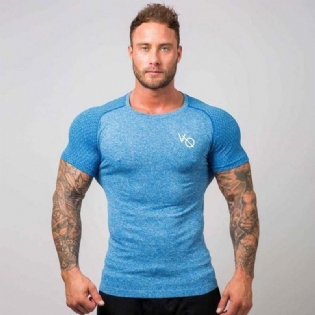 Løbetrøje Herre Kompressionstights Kortærmede T-shirts Til Mænd Quick Dry Sport Jersey Gym Fitness Top