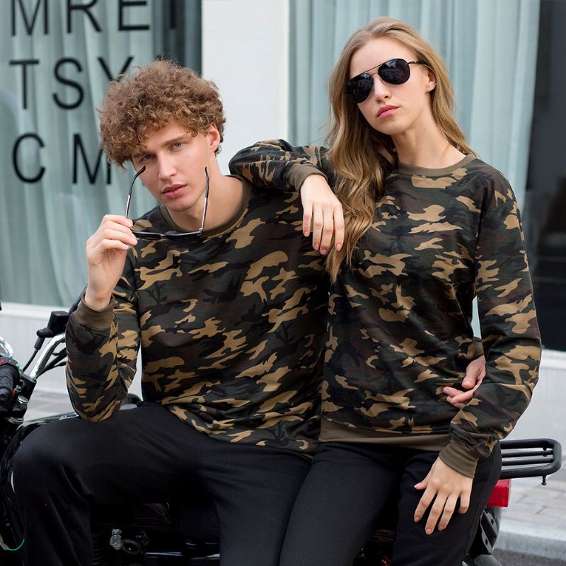 Militær Camouflage Par Rundhalset Sweater