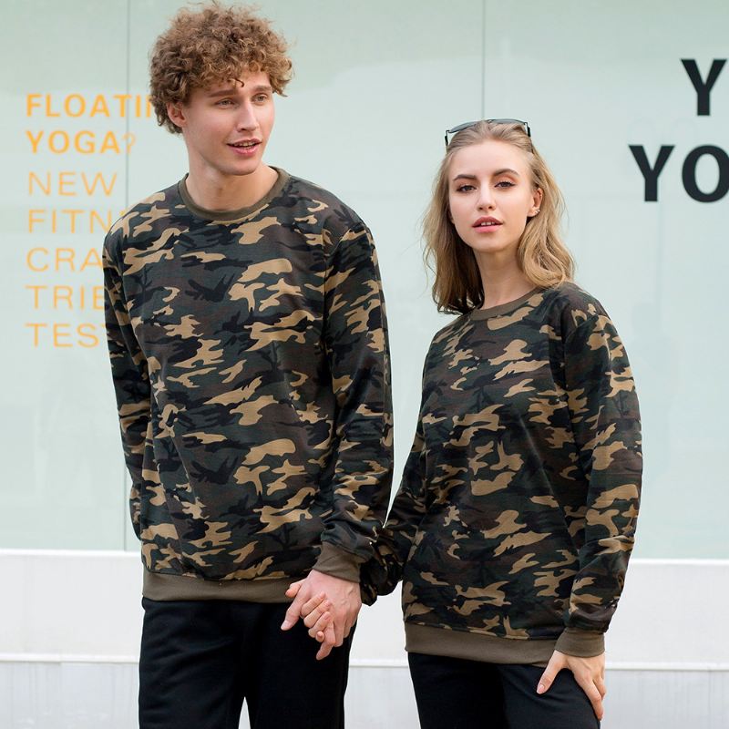 Militær Camouflage Par Rundhalset Sweater