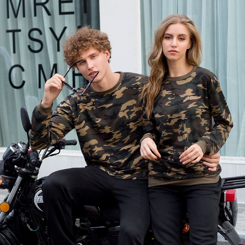 Militær Camouflage Par Rundhalset Sweater