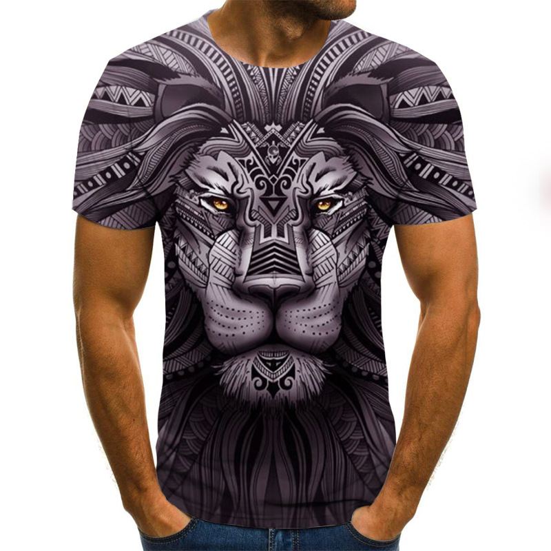 Rift Lion Digital Med Tryk Kortærmet T-shirt