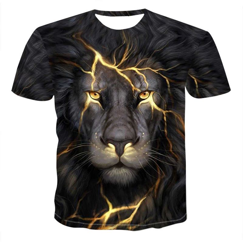 Rift Lion Digital Med Tryk Kortærmet T-shirt