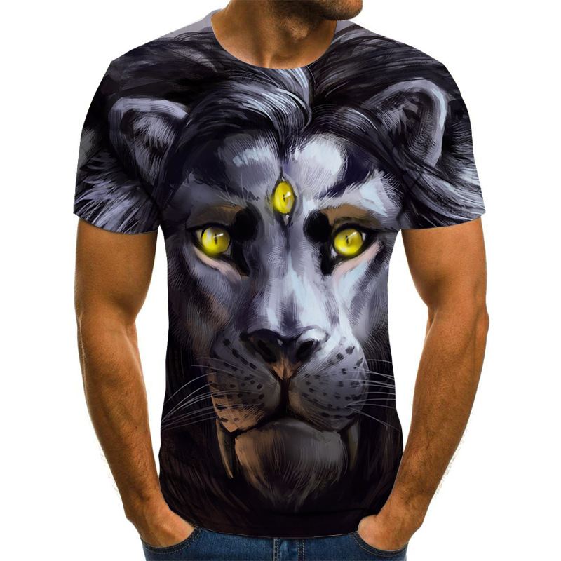 Rift Lion Digital Med Tryk Kortærmet T-shirt