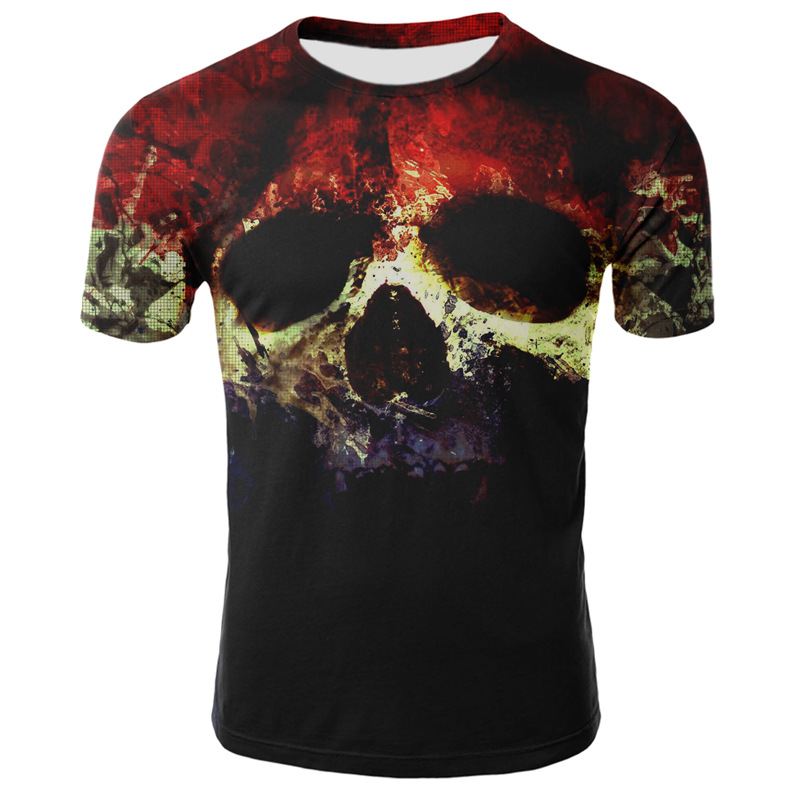 Smoking Skull 3d Digital Med Tryk T-shirt