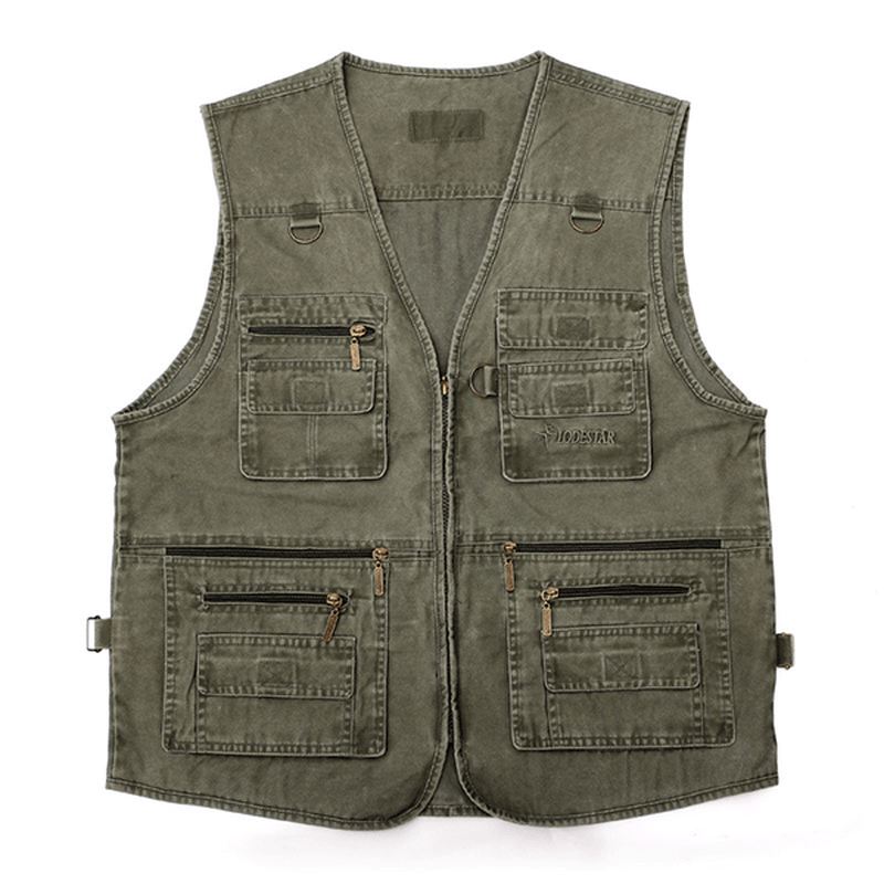 Midaldrende Herre Billig Casual Pocket Outdoor Canvas Fiskevest