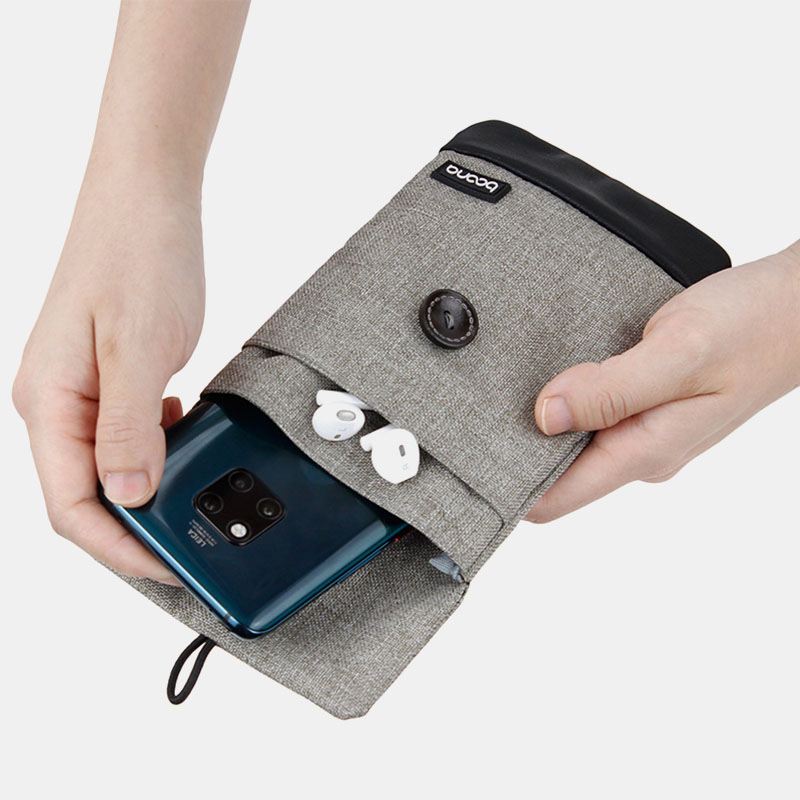 Unisex Oxford Pu Læder Bærbar Støvtæt Vandtæt Mobil Power Headset Taske Telefon Power Bank Opbevaringstaske Clutch Tasker