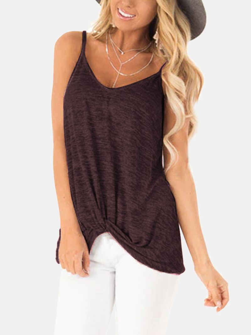 Casual V-hals Ærmeløse Stropper Camisole Tanktops