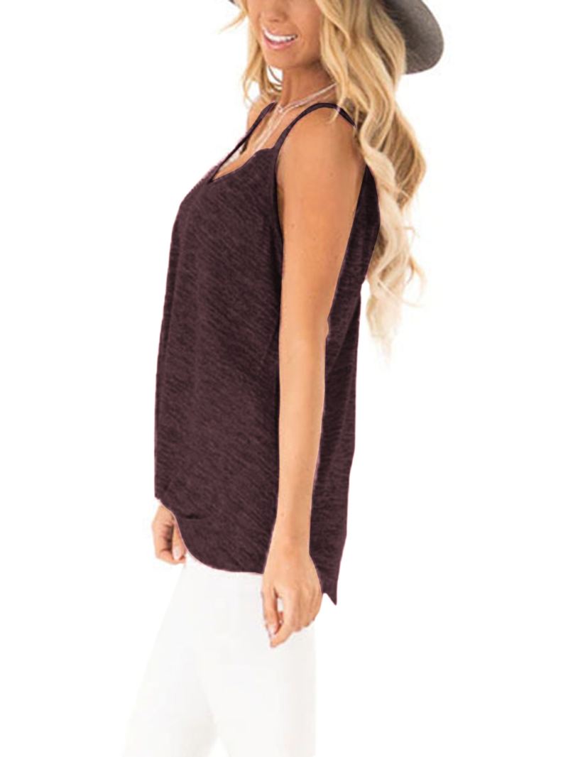 Casual V-hals Ærmeløse Stropper Camisole Tanktops