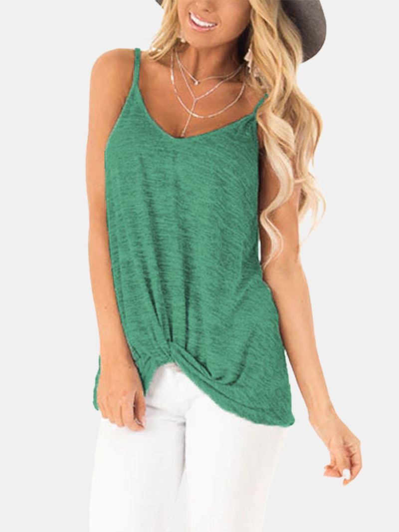 Casual V-hals Ærmeløse Stropper Camisole Tanktops