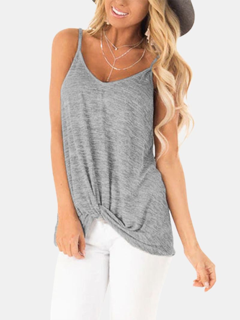 Casual V-hals Ærmeløse Stropper Camisole Tanktops