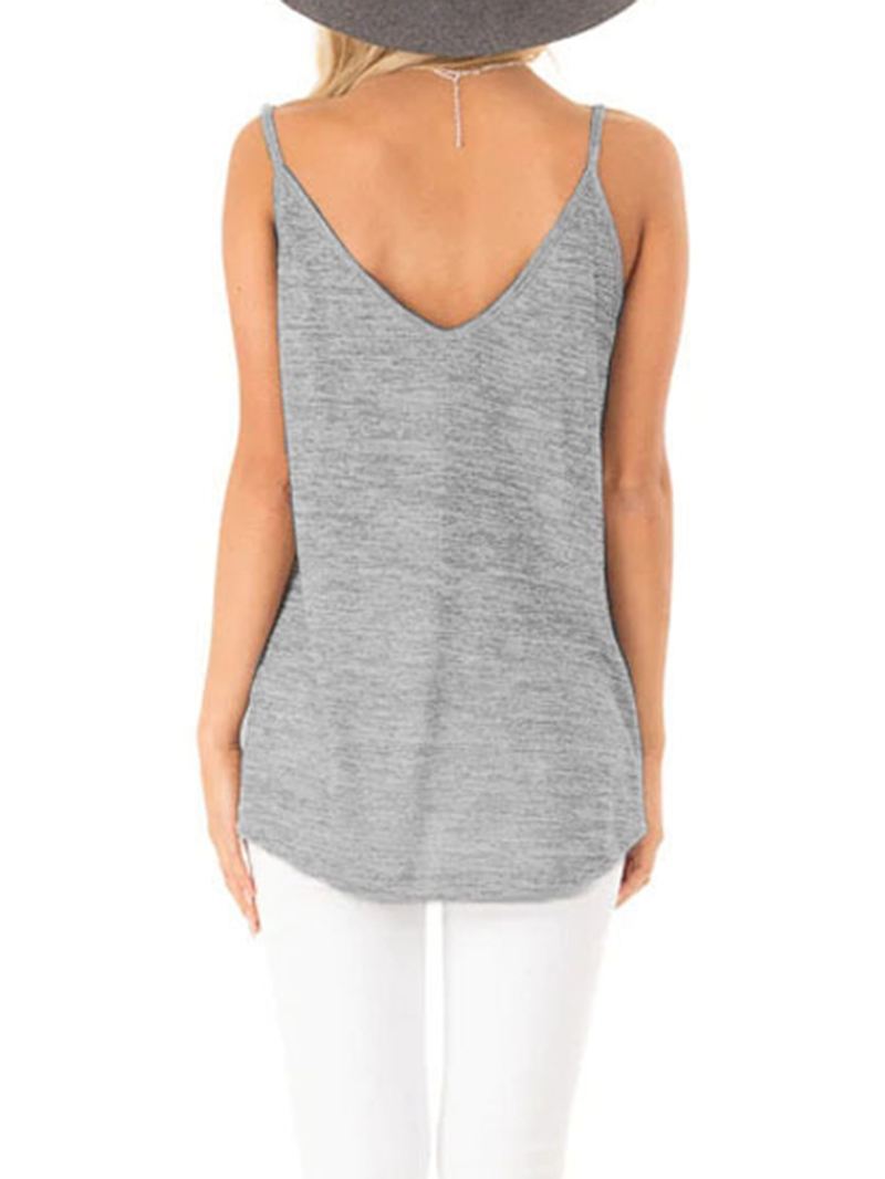 Casual V-hals Ærmeløse Stropper Camisole Tanktops