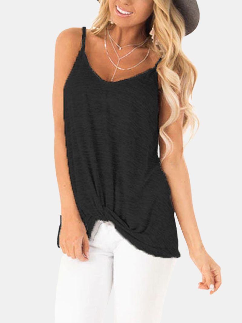 Casual V-hals Ærmeløse Stropper Camisole Tanktops