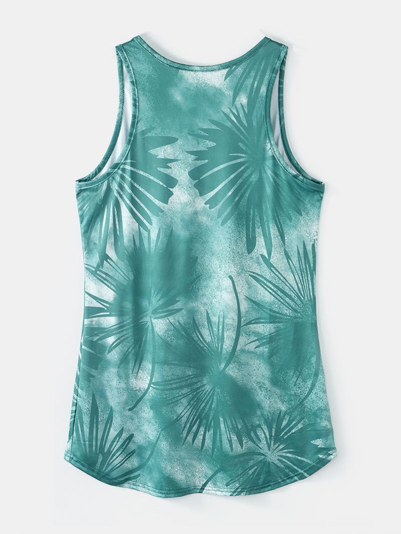 Kvinder Plant Med Tryk Ærmeløs Rundhals Holiday Casual Tank Top