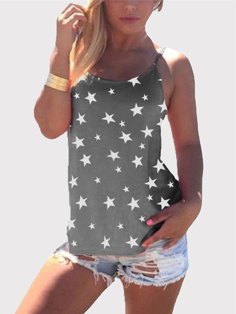 Stjernetryk Tilbage Cross Sleeveless Sling Casual Wild Tank Top