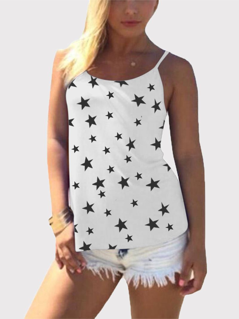 Stjernetryk Tilbage Cross Sleeveless Sling Casual Wild Tank Top