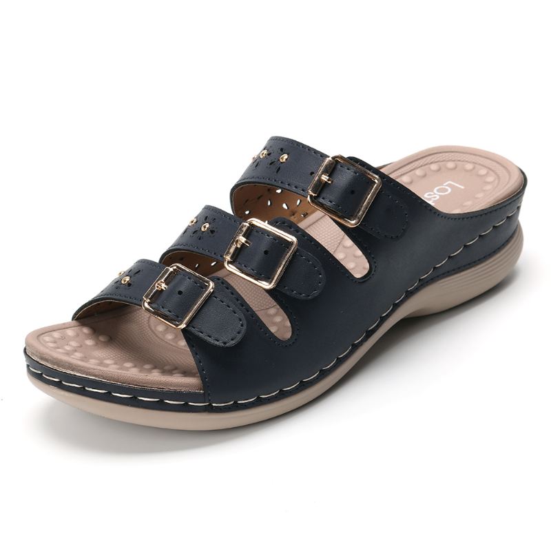 Kvinder Åbnet Tåspænde Beach Wedges Casual Slide Sandaler