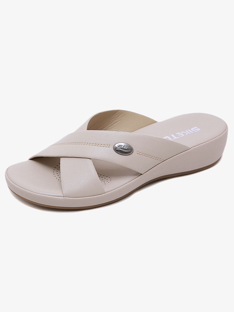 Kvinder Beach Peep Toe Cross Strap Kiler Hælsandaler