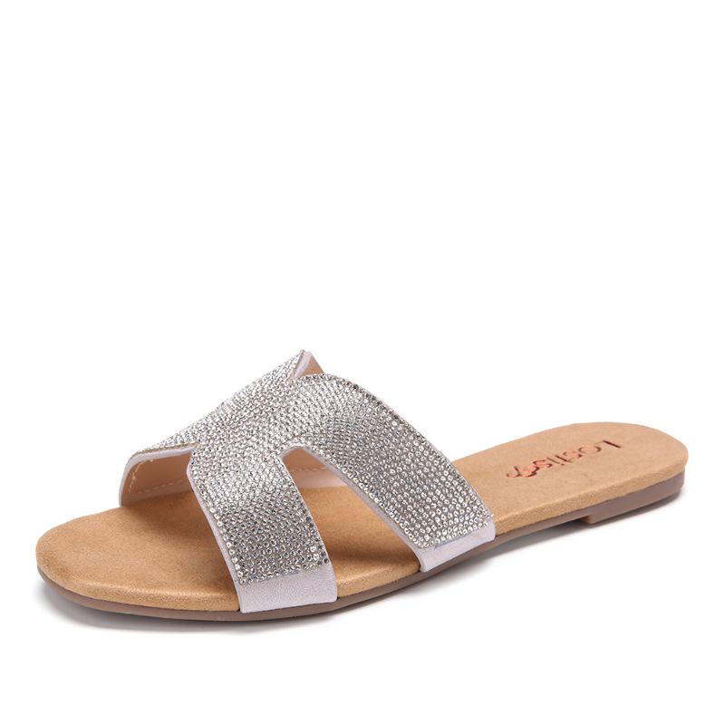 Kvinder Beading Hollow Out Casual Slide Sandaler