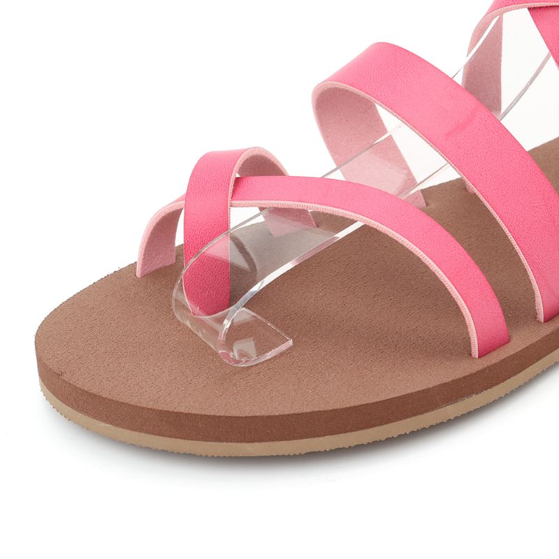 Kvinder Casual Cross Strap Clip Toe Sandaler